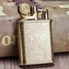 ZORRO Vintage Brass Mechanical Automatic Eject Switch Kerosene Lighter Reusable Cigarette Lighter-5.7cm 8T15 No Gas
