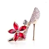 Brooches 2pcs/lot Lovely Alloy Acrylic High Heels For Women Suit Sweater Jacket Collar Cuff-link Embellishments