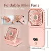 1pc Mini ventilateur portable 5-en-1, ventilateur personnel portable pliable à 180 ° rechargeable avec batterie 3000 mAh, vent fort à 4 vitesses ultra silencieux, cou/portatif/support