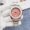 Men's Automatic watch 40MM 904L all stainless steel pink dial watch sapphire super luminous waterproof sports watch