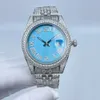 Automatyczne zegarek szafirowe Diamentowe Męskie Business Automatyczne zegarki mechaniczne kobiety Wodoodporne 41 mm ze stalową bransoletką z diamentów Montre de Luxe L