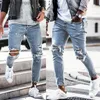 Herrjeans Vertvie Herr Rippade jeans Casual Skinny Jean Destroyed Hole Slim Fit Jeansbyxor Man Ankel Elastisk Denim Jean Byxa Streetwear Z230711