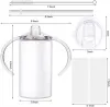 NIEUWE 12oz Sublimatie Blanco Geïsoleerde Sippy Cups RVS Kids Tumbler met Handvatten Dubbelwandige Vacuüm Mok voor Kinderen en Kinderen