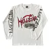 Hellstar recdrds ins mesma marca de moda europeia e americana de algodão de manga comprida t-shirt homens camisolas gola redonda manga longa ao ar livre street hoodies SMLXL