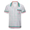 23 Lyxig designerskjorta Herrmode bowlingskjorta med geometriskt tryck Hawaiian Solid casual shirt Herr slim fit, kortärmad mångsidig T-shirt