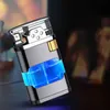 Metal Flame No Gas Lighter Torch Turbo Unusual Wholesale Creative Windproof Blue Butane 1300C Cigar Lighters Gadgets for Men 77WI