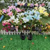 Outdoor courtyard garden decoration lawn lights LED artificial flower lights New 7 head solar lily flower lights