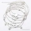 2023 NEW Anklets Bracelet for Women Girls Silver Gold Charm Fashion Peach Heart Anchor Artificial Pearl Beads Alloy Sexy Sandal Beach Feet Jewelry