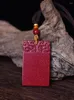 Подвесные ожерелья Классический китайский стиль подлинный вермиллион Cinnabar Natural Collece Lucky Amulet Jewelry Accessory Fengshui благословение