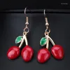 Boucles d'oreilles pendantes 2023 mode belle rouge cerise douce conception mignonne goutte pour les femmes cadeaux vacances bijoux