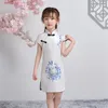 Ethnic Clothing Girls Cheongsam Children's Tang Suit Chinese Style Dress Princess White Stage Costumes Class Clothes Po