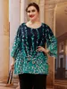 Dames plus size t -shirt zomer casual blouse vrouw lange mouw bloemenprint casaul tee shirt losse oversized tops vrouwen kleding 230705