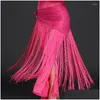 Abbigliamento da palcoscenico Donna Danza del ventre Paillettes Nappa tribale Sciarpa dell'anca Triangolo di danza del ventre Cintura avvolgente Gonna Frange 10 colori Drop Delivery Appare Dhlwp