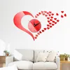 Wall Clocks 3D Heart-Shaped Clock Adjustable Size And Easy To Assemble For Living Room Decoration