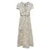 New S/elf Portrait Ivory Lace Short Sleeve Round Neck Dress Long