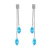 Stud Earrings ER-00366 Korean Fashion Crystal Earings Birthday Gift Teardrop For Women 2023 Luxury Items With