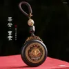 Porte-clés créatif en ébène naturel bricolage en laiton Vintage porte-clés pendentif caractéristiques simple sac de corde tressée noire suspendu cadeau neutre coréen Fas