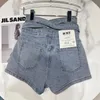 Heren Broek PREPOMP Zomer Ontwerp Hoge Taille Terug Cross Wijde Pijpen Denim Korte Korte Jeans Streetwear GB426 230705