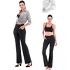 Pantaloni da yoga per donna, sport estivi, abbigliamento sportivo, gamba svasata, controllo della pancia, elasticizzato, asciugatura rapida, grigio scuro, vino, grigio ione, allenamento fitness9095727