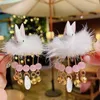 Hair Accessories 2PCS Acrylic Mini Little Girl Hairpin Chinese Style Plush Tassel Sweet Bells Child Grips Children's Series