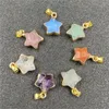 Kolye Kolyeleri Doğal Kristal Pentagram Yıldız Taş Golden Edge Crystal Kristaller Kuvars Çakra Taş Takımları Kadınlar İçin Neclace Hediye