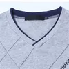 QNPQYX Casual t-shirt för män Mode Smal långärmad V-hals Fitness T-shirts Toppar Homme T-shirt Pojkvän Present Harajuku Streetwear