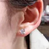 Charm Moissanite örhängen 4ct D Färgglada rundklippta diamantörhängen 14K Vittguldpläterad Sterling Silverörhängen Z230706