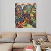 Współczesne malarstwo abstrakcyjne na płótnie lisy Ii Franz Marc Artwork tętniąca życiem sztuka do wystroju domu