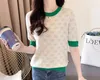 سترات سويرات قصيرة الأكمام الأزياء متماسكة بريق الحجارة Tshirt Femme عتيقة مصممة الفاخرة تي شيرت تي شيرت تي شيرت