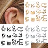 Clip-On Vis Retour 12 Pcs / Lot Punk Simple Clip Sur Boucle D'oreille Ensemble Pour Femmes Boucles D'oreilles Pas De Piercing Oreille Manchette De Mode Femme Partie Bijoux Dhwod