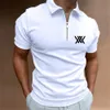 Men's Polos Men's Polo Shirt Summer HighQuality Casual Daily Golf Wear Short Sleeve Striped Men's Shirt Lapel Zipper TShirt Top 230704