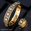 Necklace Earrings Set Kellybola Luxury Ethnic Stackable Black Carving Bangle Ring For Bridal Wedding High Quality Original Design