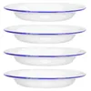 Bowls 4 Pcs Bread Plate Sushi Sashimi Tray Blue Pho Ramen Round Serving Platter Enamel Spaghetti Dinner