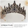 Bandanas Headbands Women Black Wedding Crowns Rhinestones Headpiece Bride Womens Vintage