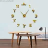 壁時計重量挙げフィットネス DIY 巨大時計ジム壁ステッカー時計 3D 高級壁時計クリエイティブ壁アート装飾ジム 201118 Z230705