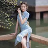 Ethnische Kleidung 2023 Traditionelle chinesische Vintage Qipao Floral Split Cheongsam Kleid Frauen Sexy Elegante Vestido Oriental