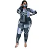 Women's Plus Size Pants plus size clothing 2piece tracking suit elastic top and pants jogging Sportswear matching wholesale direct shipment 230705