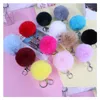 Porte-clés Longes 15 Couleurs 8Cm Moelleux Faux Boule De Fourrure De Lapin Femmes Filles Voiture Sac D'école Porte-clés Mignon Pompon Chaîne Bijoux Accesso Dh2Wy