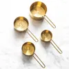 Measuring Tools Rose gold Stainless Measuring Spoons Set Tea Coffee Measuring Cups Bread Dessert Baking Tool Kitchen Accessories Household R230704