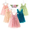 Fille Robes D'été Bébé Filles Mignon Bonbons Couleur Enfants Dentelle Papillon Ailes Sans Manches Costume Coréen Bretelles Fleur Toddler Outfit