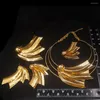 Conjunto de aretes de collar Dubai 18k chapado en oro para mujer joyería de malla hueca accesorios de fiesta de boda Yulaili