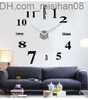 Horloges murales Creative surdimensionné horloge murale bricolage acrylique horloge maison 3d sticker mural horloge muet Z230705