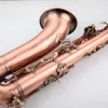 Saxofone tenor profissional galvanoplastia bronze antigo vermelho tenor caindo tom B duplo rib key shell botão saxofone tenor com acessórios