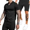 Survêtements pour hommes vente 2023 été gaufré col en v Polo à manches courtes ensemble de shorts pour les sports loisirs mode Cool et confortable