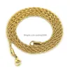 Cadenas M 18K Cuerda trenzada chapada en oro para mujeres Hombres S Gargantilla Collares Joyas en Bk 16 18 20 22 24 30 Pulgadas Colgantes de entrega de gota Dhbuw