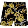 Shorts pour hommes luxueux est chaîne de fer impression 3D mode hommes Shorts été Harajuku Hip Hop loisirs Shorts de plage goutte 230704