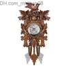 Настенные часы винтажные дома декоративные птичьи настенные часы висят деревянные часы гостиной маятник C Craft Art Clock для нового дома Z230706