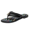 Diapositives d'été sandales à glissière métalliques tongs pantoufles pour femmes plage marche pantoufles mode imprimé pantoufle chaussures décontracté talon bas Sippers taille 37-41