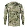 Herr T-shirts Herr Taktisk Militär T-shirt Andas Snabbtork Långärmad T-shirt Herr Utomhussport Army Combat Camouflage Tee Tops Shirt J230705