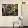 Abstract Landscape Oil Painting on Canvas Deer in A Monastery Garden Franz Marc Artwork Contemporary Wall Decor